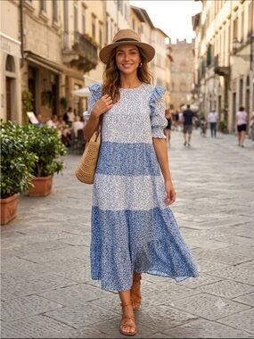 endless rose tiered maxi dress Endless Rose One Shoulder Tiered Maxi Dress